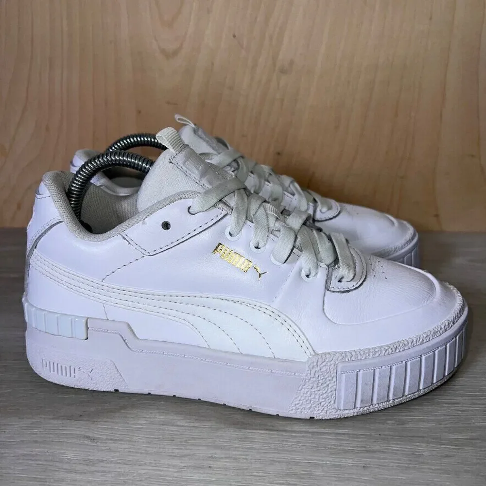 ‎Puma Cali Sport White/Gold 373871- 01 Women's 5.5